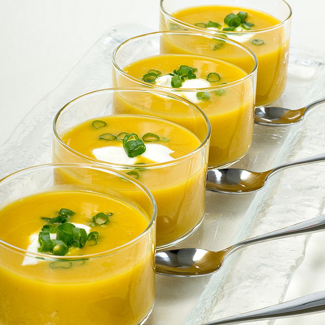 Verrines velouté de butternut au foie gras