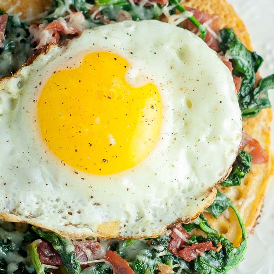 Spinach, Egg Socca Pizza