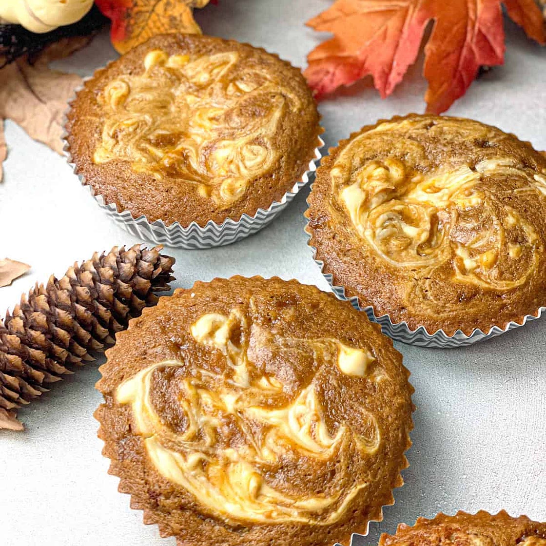 Pumpkin Cream Cheese Swirl Muffins