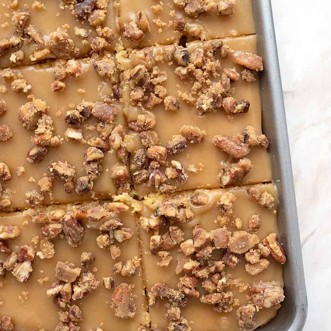 Keto Praline Sheet Cake