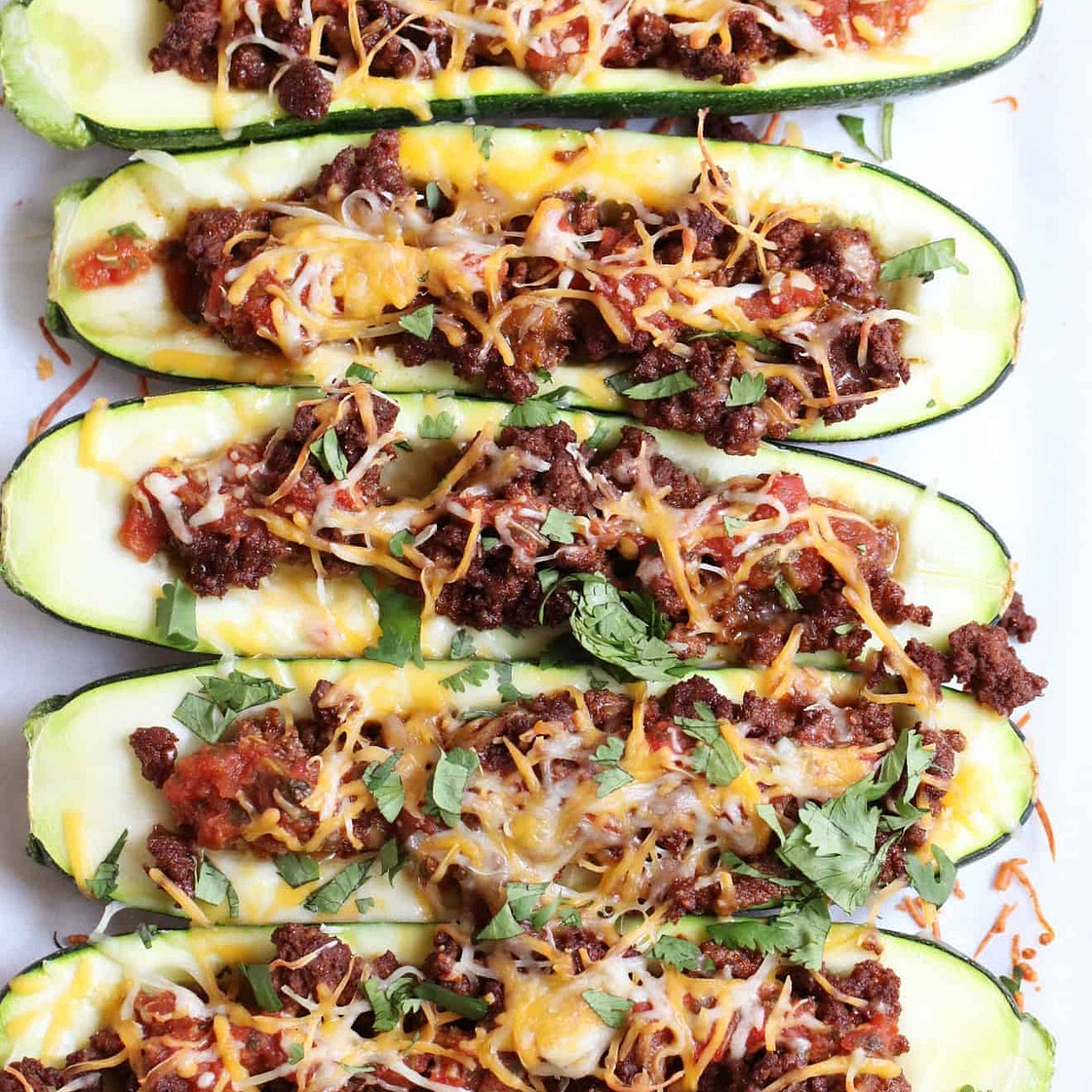 Taco Zucchini Boats (gluten free + low carb)