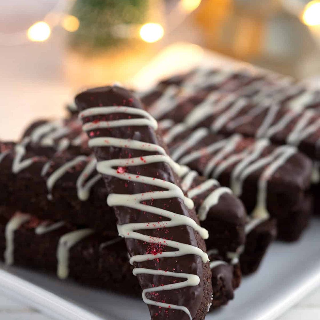 Keto Chocolate Peppermint Biscotti