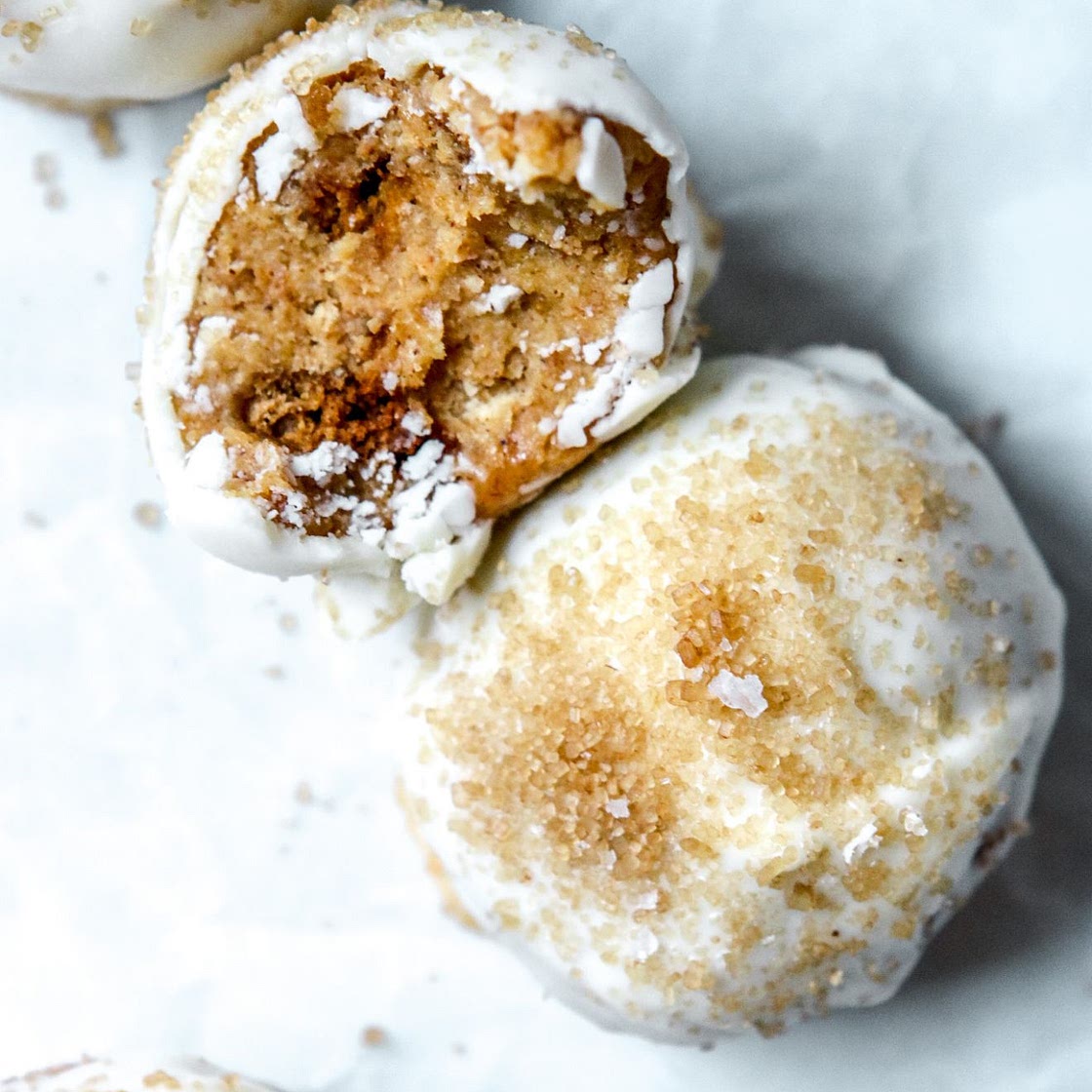 Velvety Pumpkin Cheesecake Balls with a Cookie Crunch