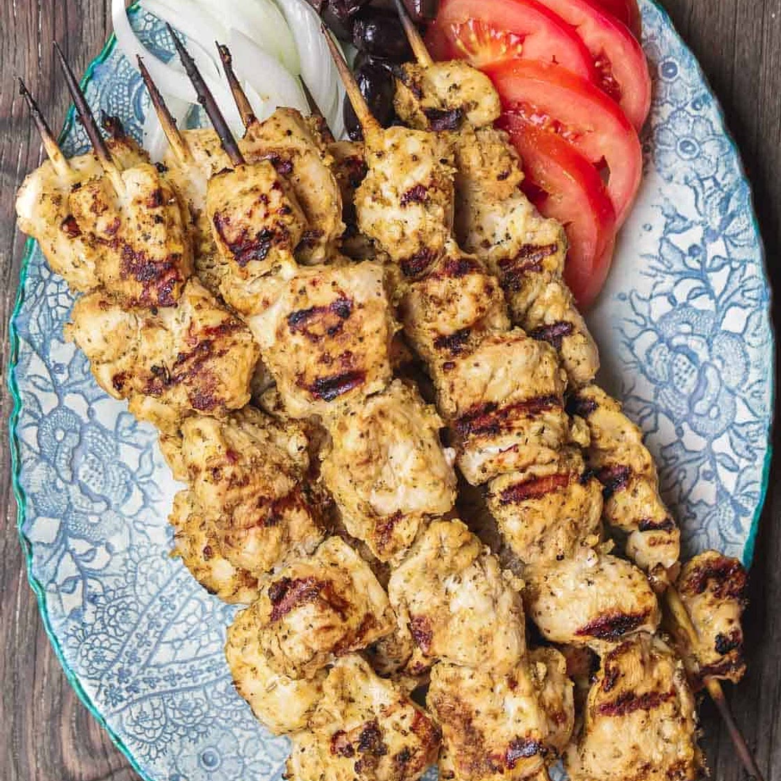 Greek Chicken Souvlaki Recipe with Tzatziki