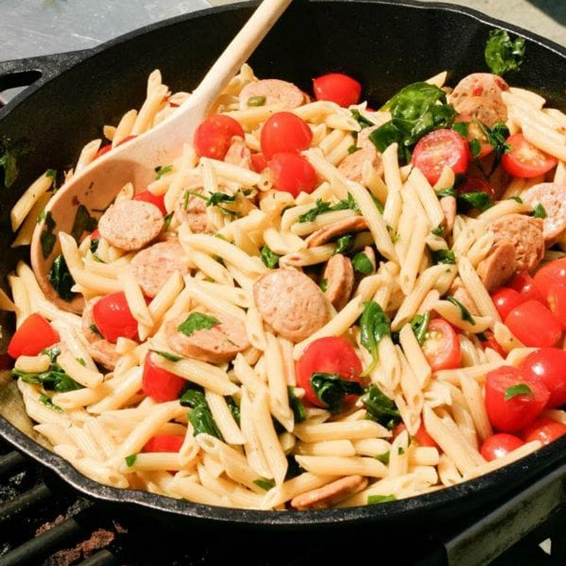 Easy Sweet Apple Chicken Sausage Pasta Recipe