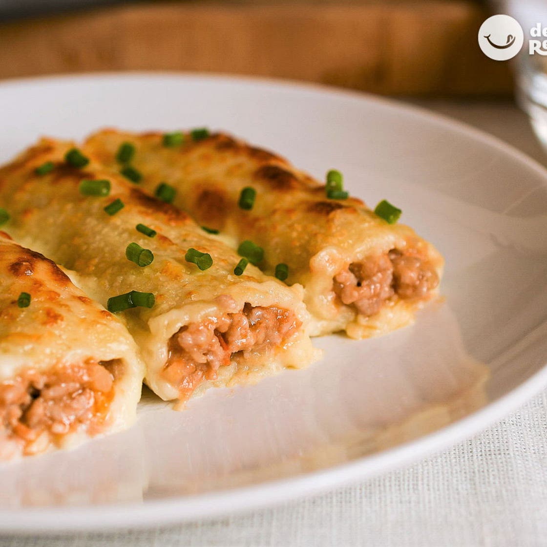 Canelones rellenos de pollo