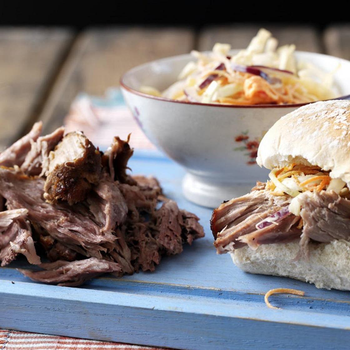 Pulled pork with spicy coleslaw