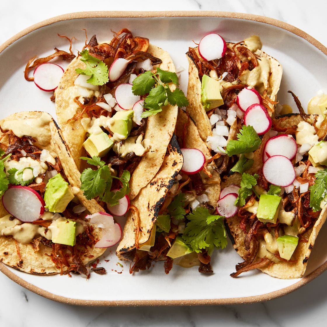 Pulled Mushroom Tacos With Salsa Guille