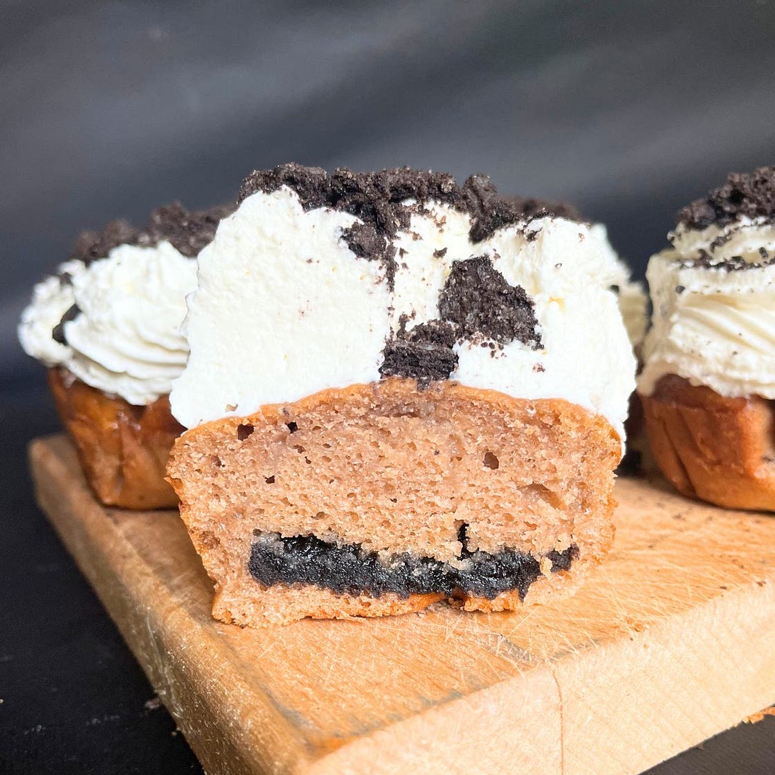 Oreo Crumb Cupcakes with Cream Cheese Frosting