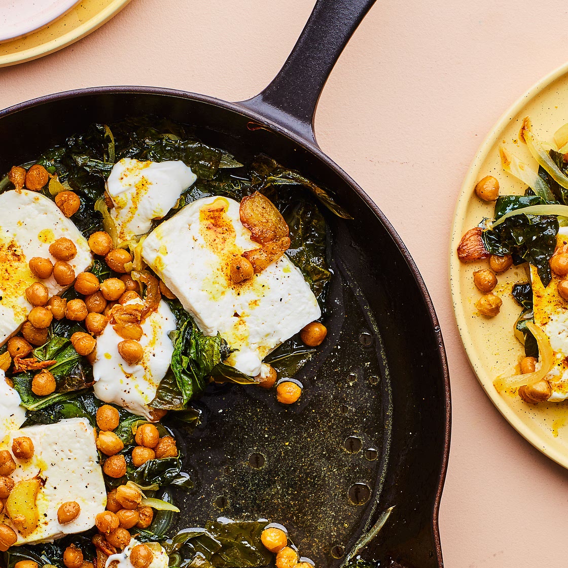Baked Feta and Greens