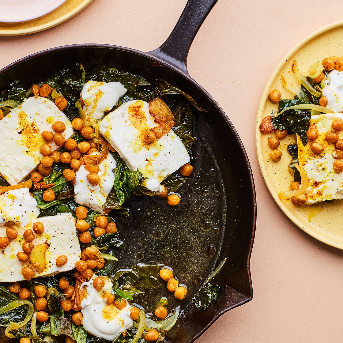 Baked Feta and Greens