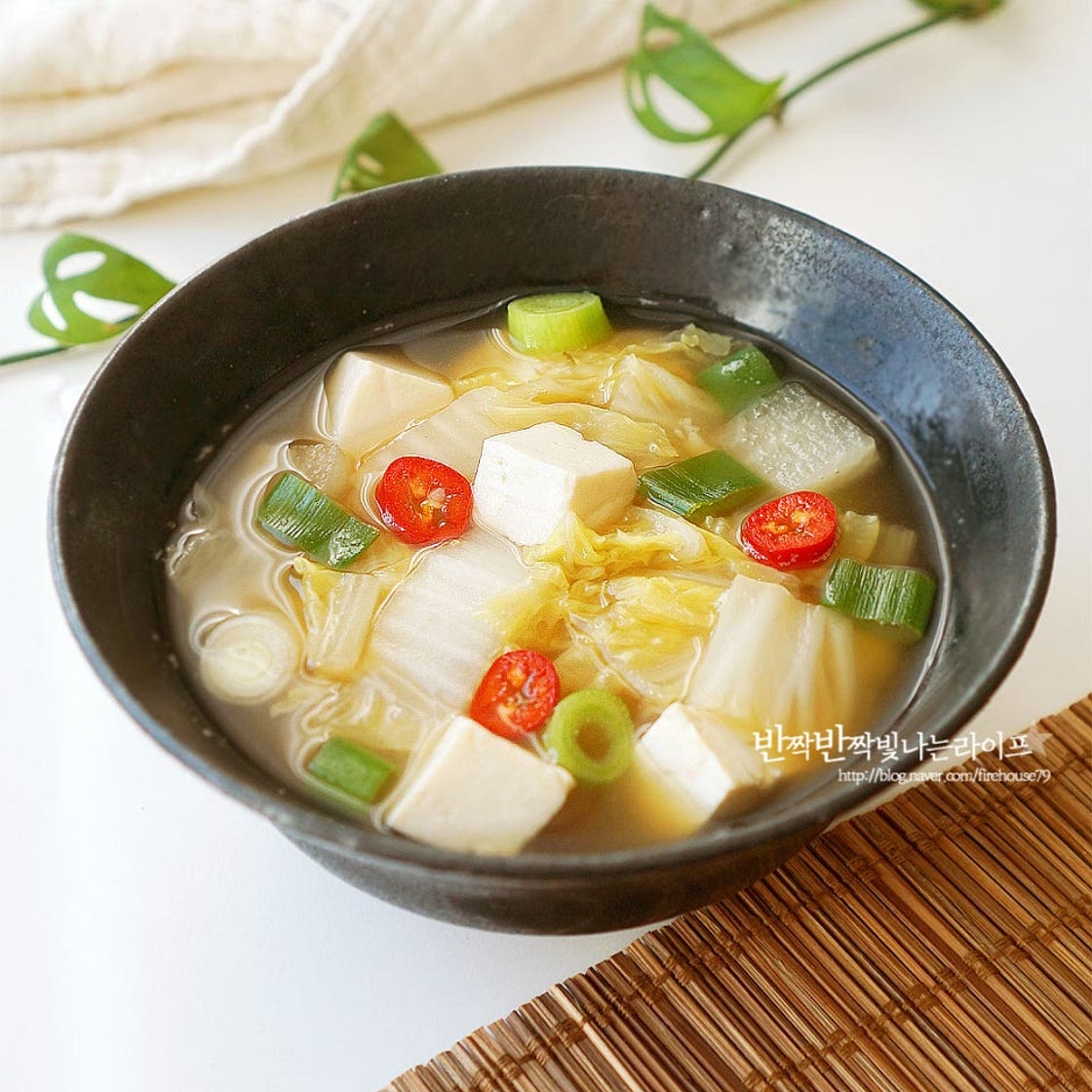 알배기 배추 된장국 끓이는법 배추국 배추된장국 레시피