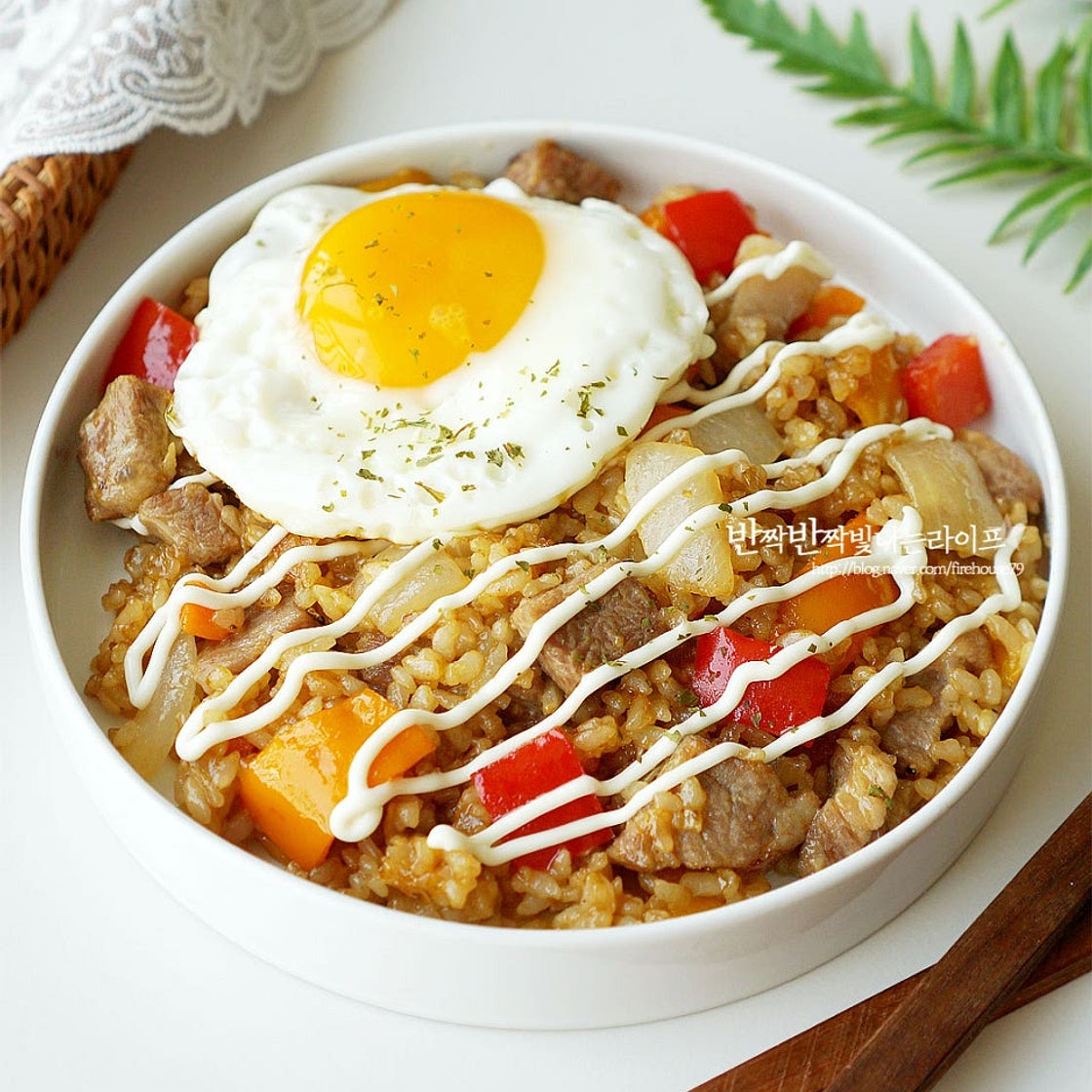 목살필라프 만들기 굴소스 돼지고기 목살 볶음밥 레시피
