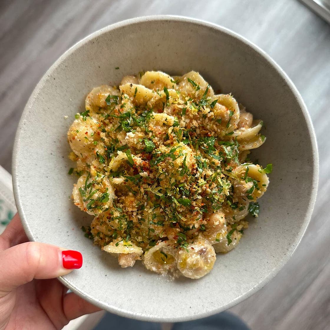 Ricotta Orecchiette with Chickpeas