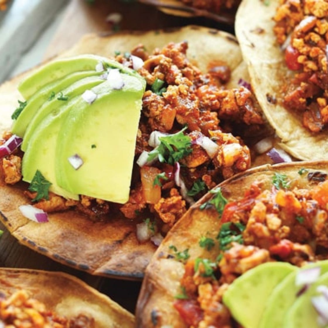 Spicy Braised Tofu Tostadas