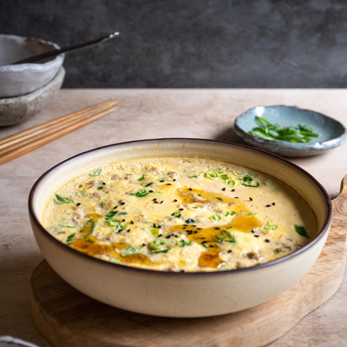 Steamed Egg with Minced Pork