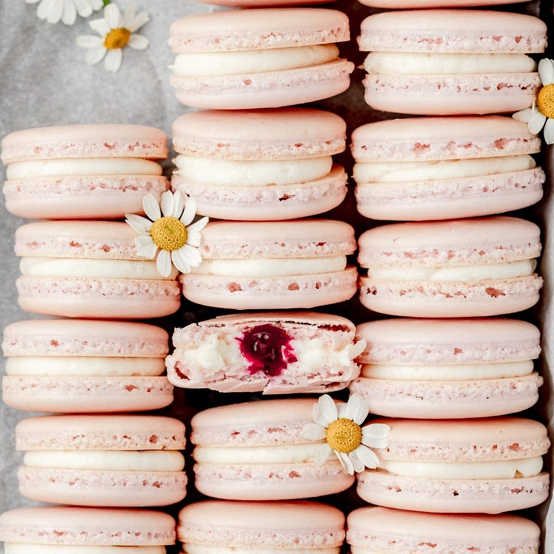 Blueberry Mascarpone Macarons