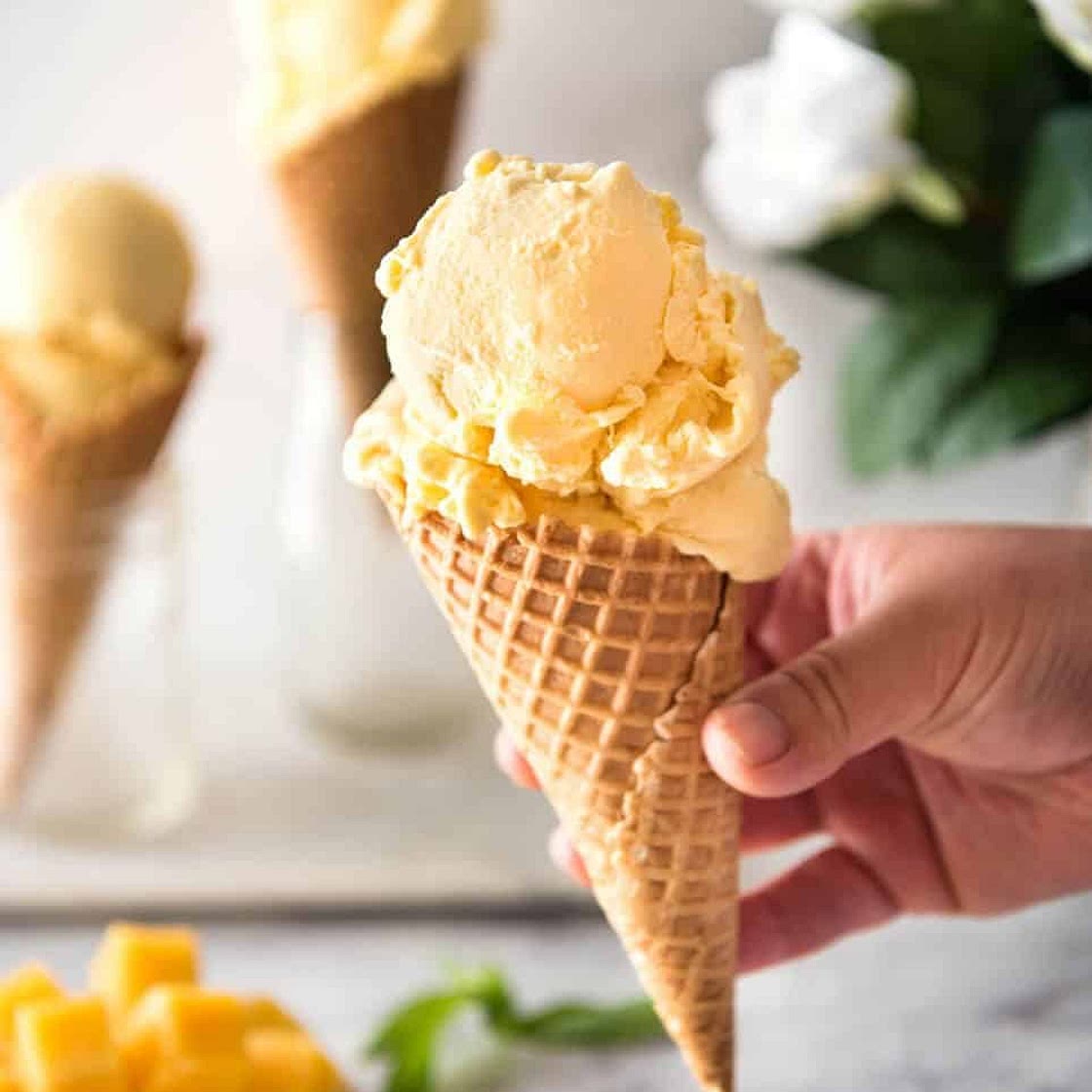Homemade Mango Ice Cream Recipe