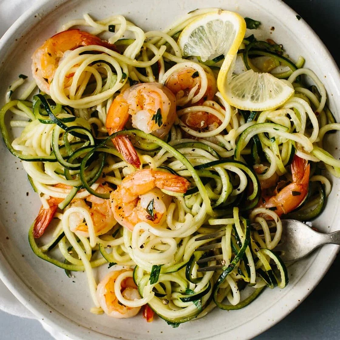Zucchini Pasta with Lemon Garlic Shrimp