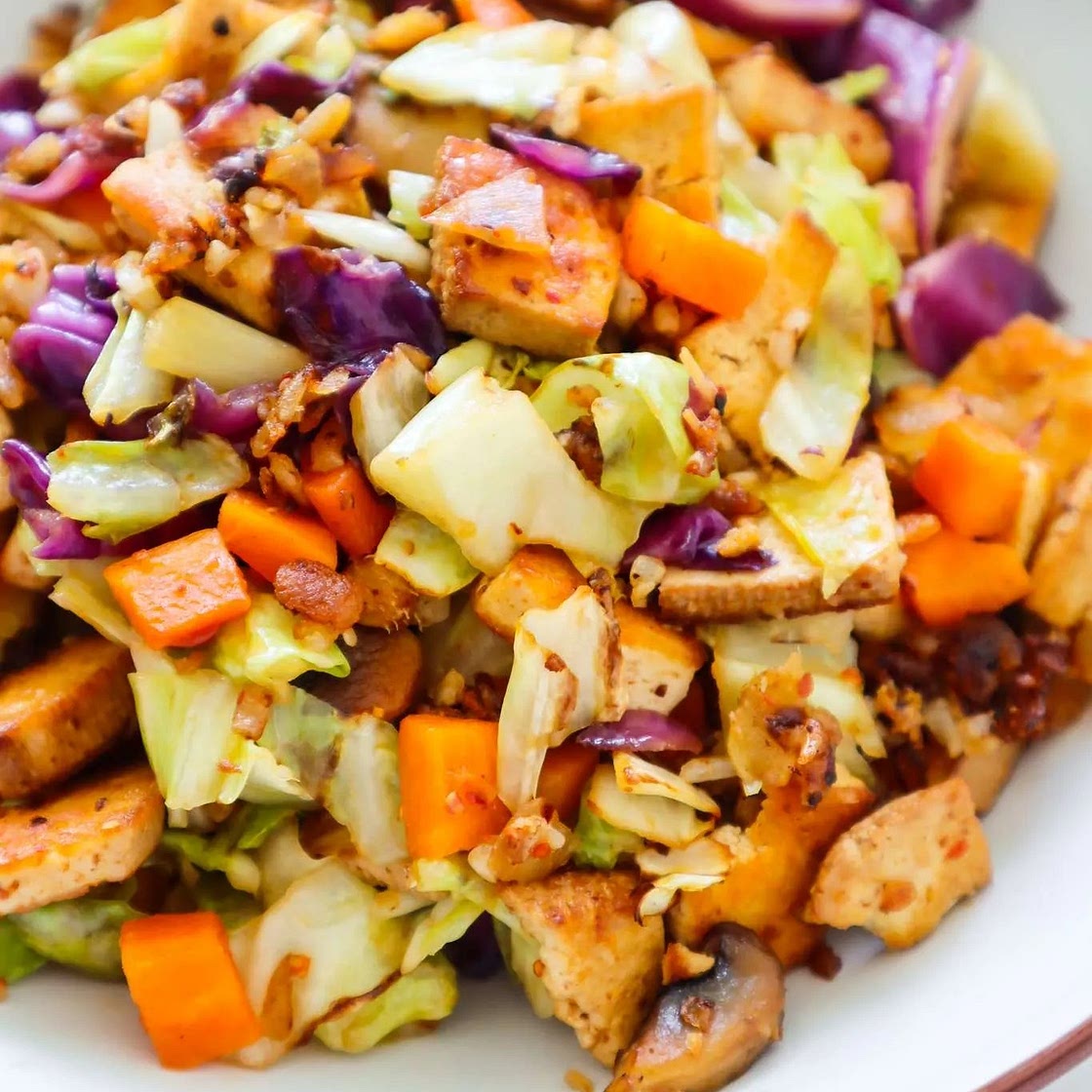 Easy Cabbage Tofu Stir-Fry