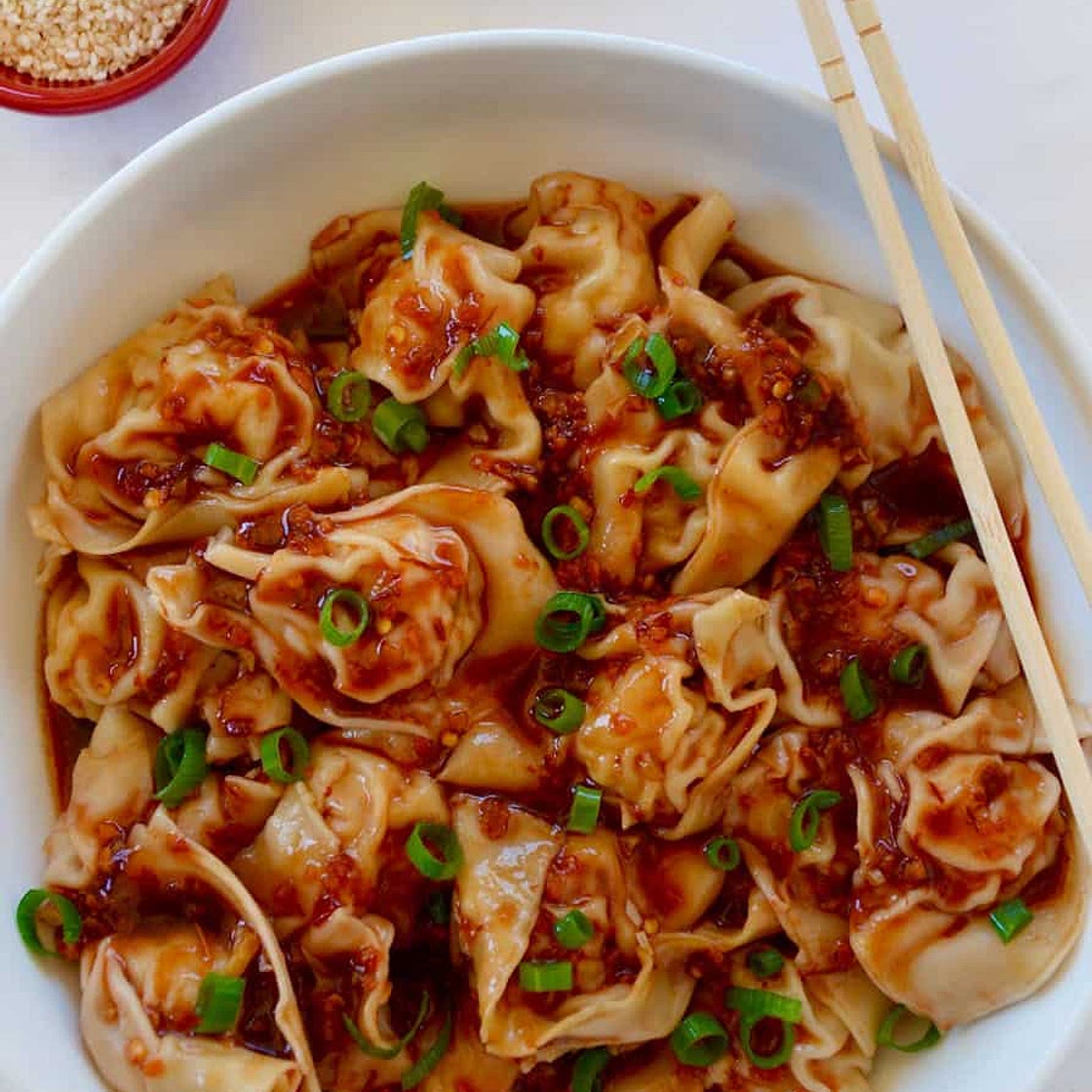 Spicy Chicken Wontons