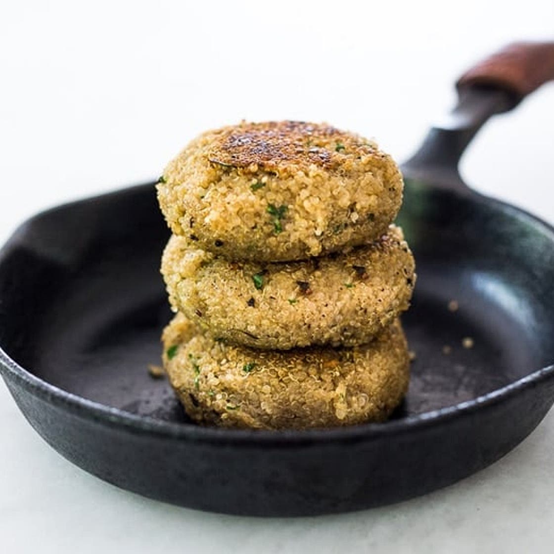 Crispy Vegan Quinoa Cakes with Tomato Chickpea Relish