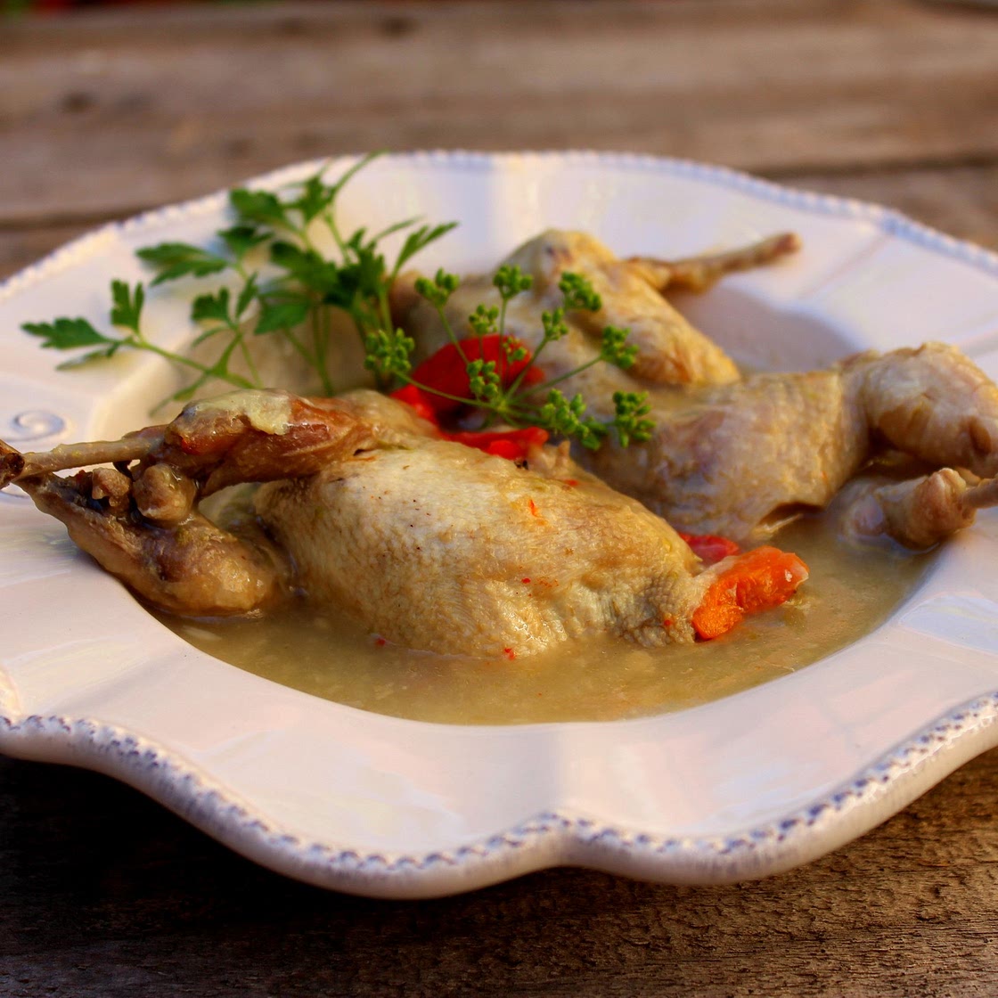 Codornices estofadas, receta de caza