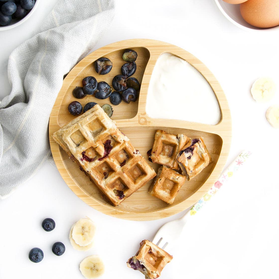 Banana Blueberry BLW Waffles