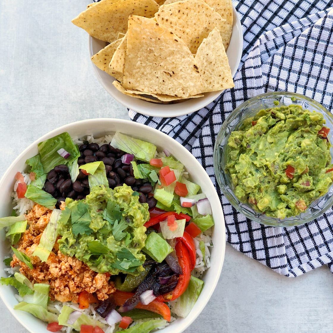 Homemade Sofritas Burrito Bowl with Cilantro Lime Rice