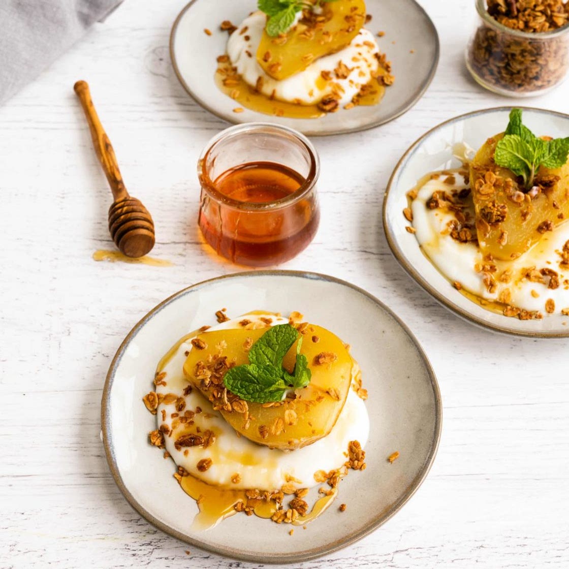 Baked Pears with Vanilla Yogurt