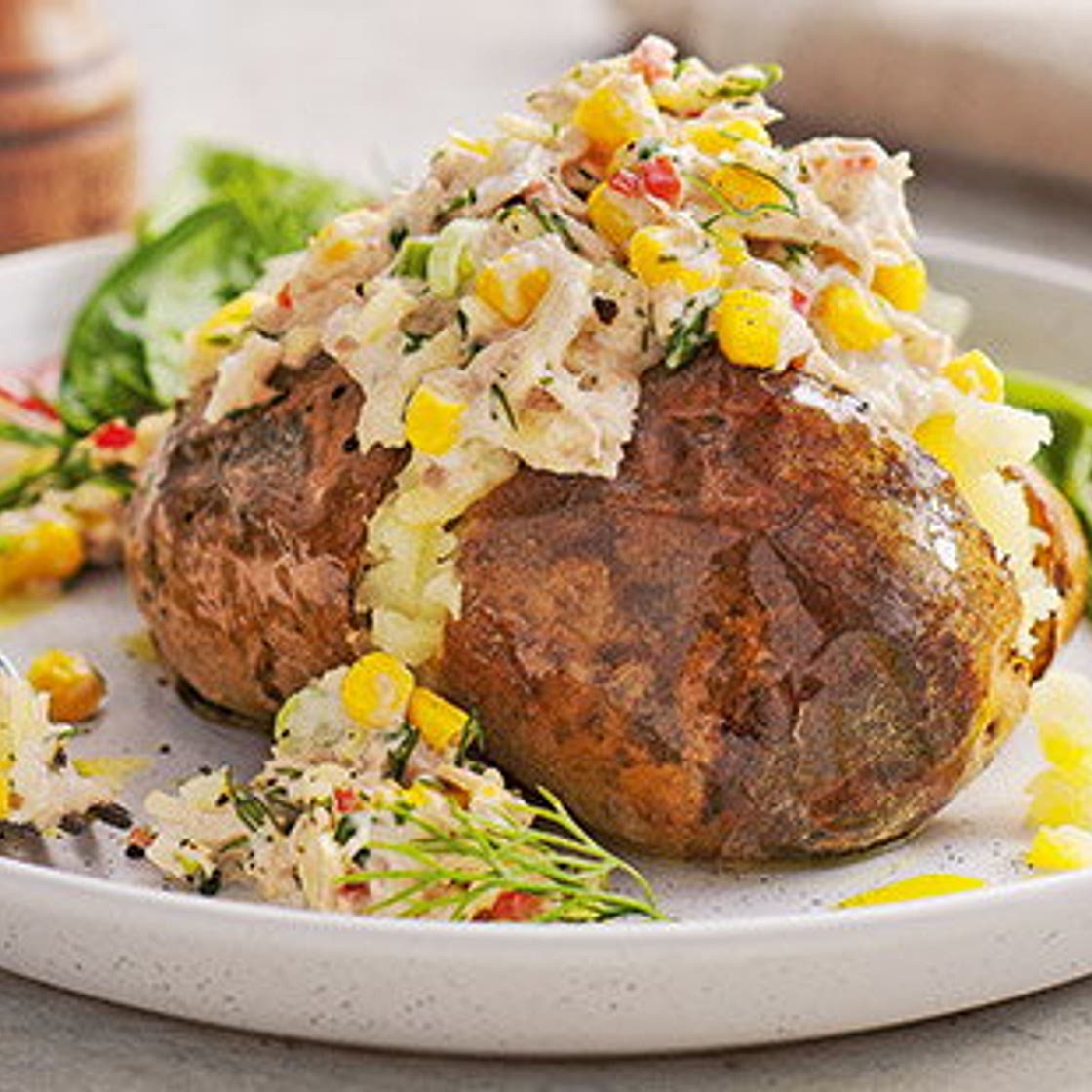 Tuna and sweetcorn jacket potatoes