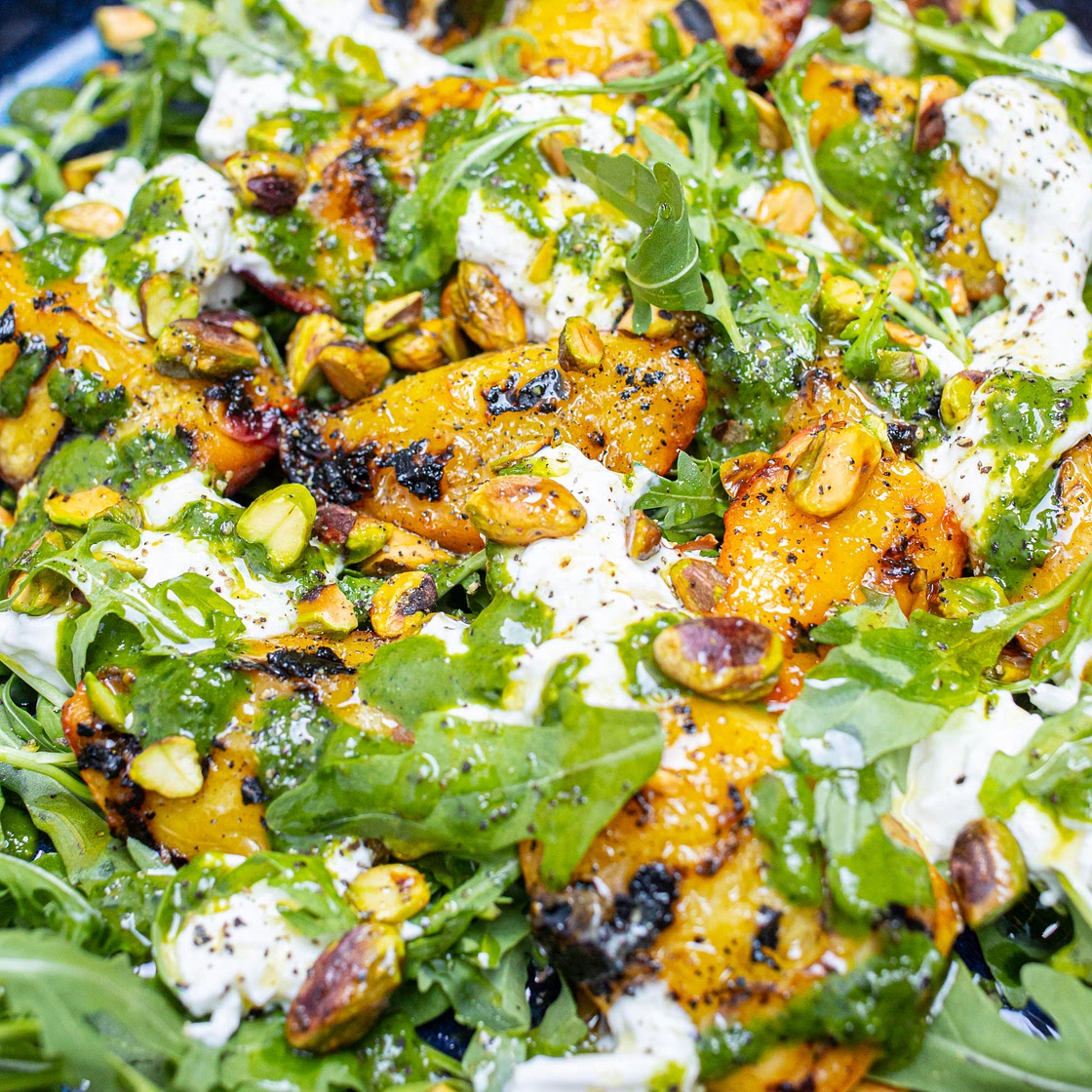 Grilled Peach and Burrata Salad