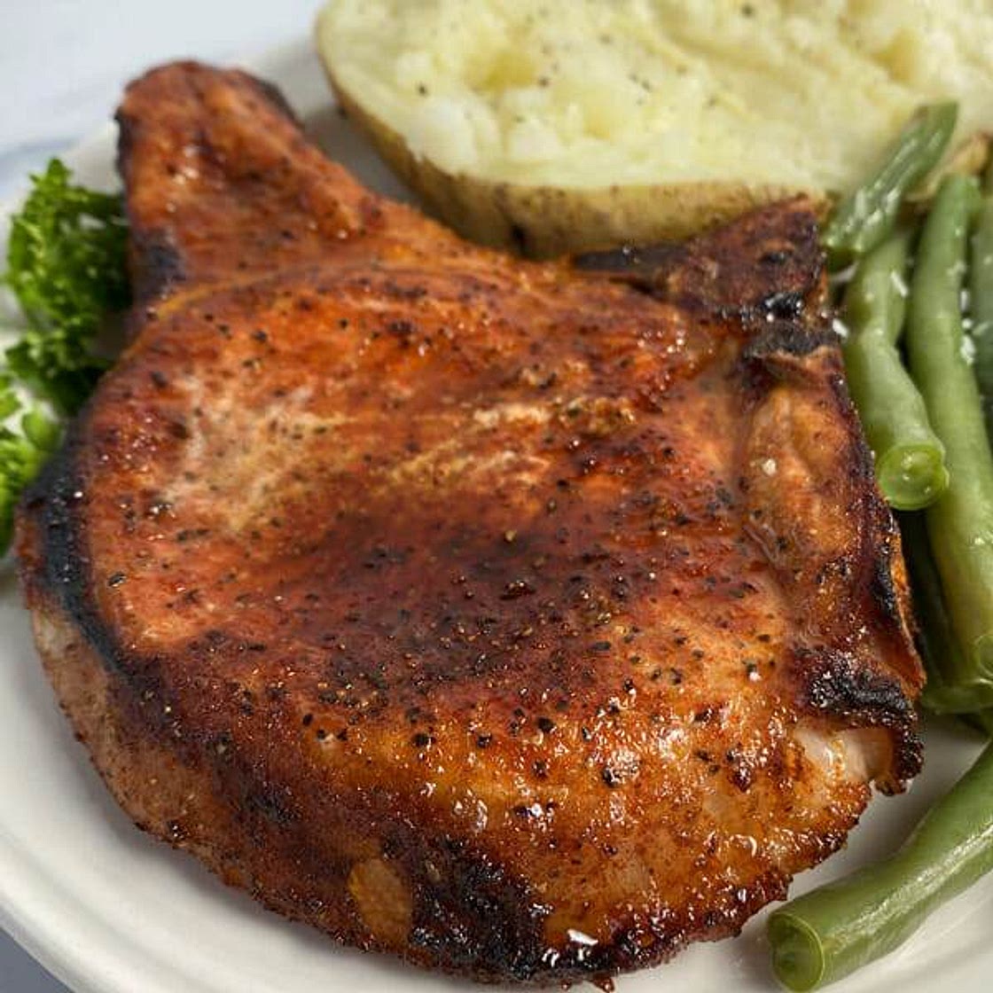 Oven Baked Bone-In Pork Chops