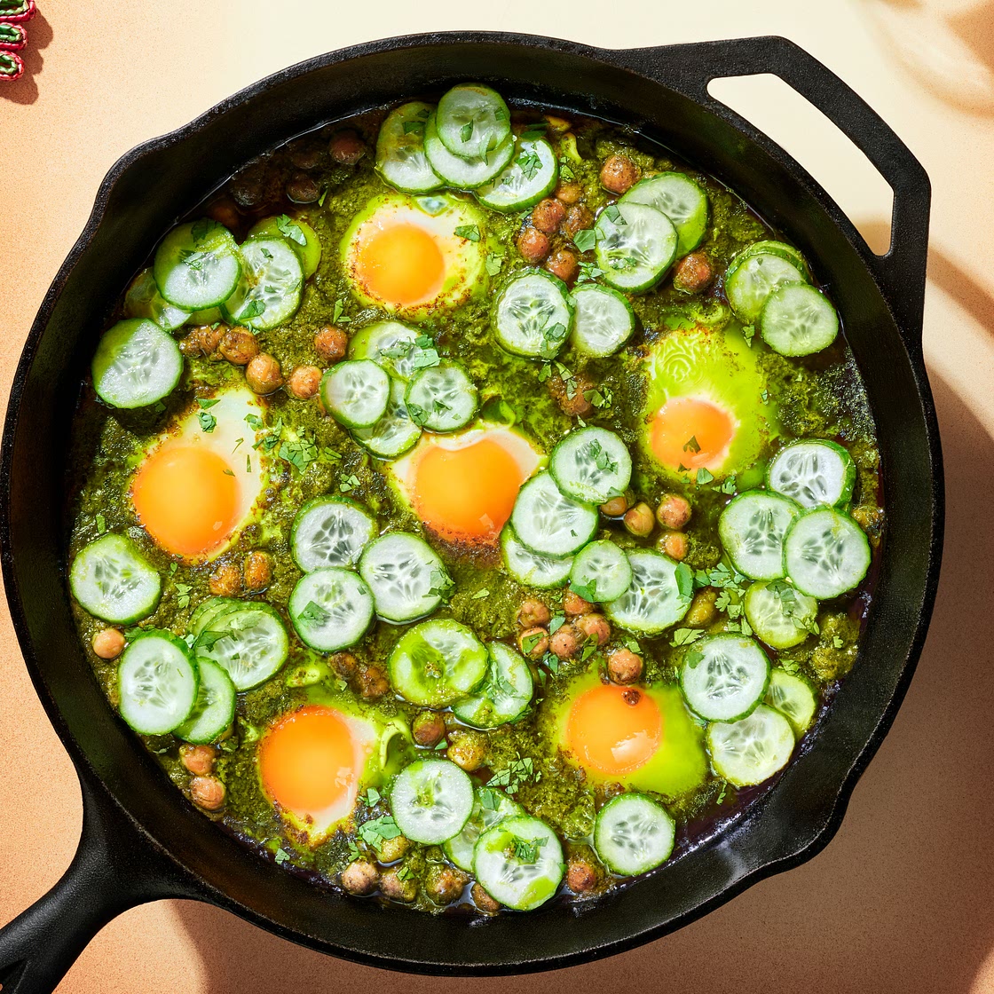 Curried Chickpeas and Baked Eggs