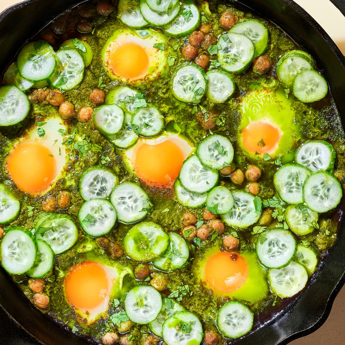 Curried Chickpeas and Baked Eggs