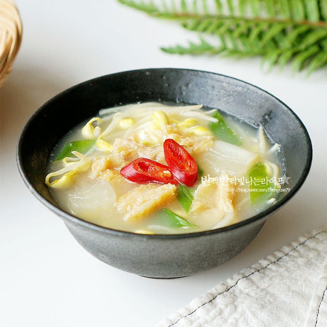 무 황태국 끓이는법 북어국 레시피 황태해장국