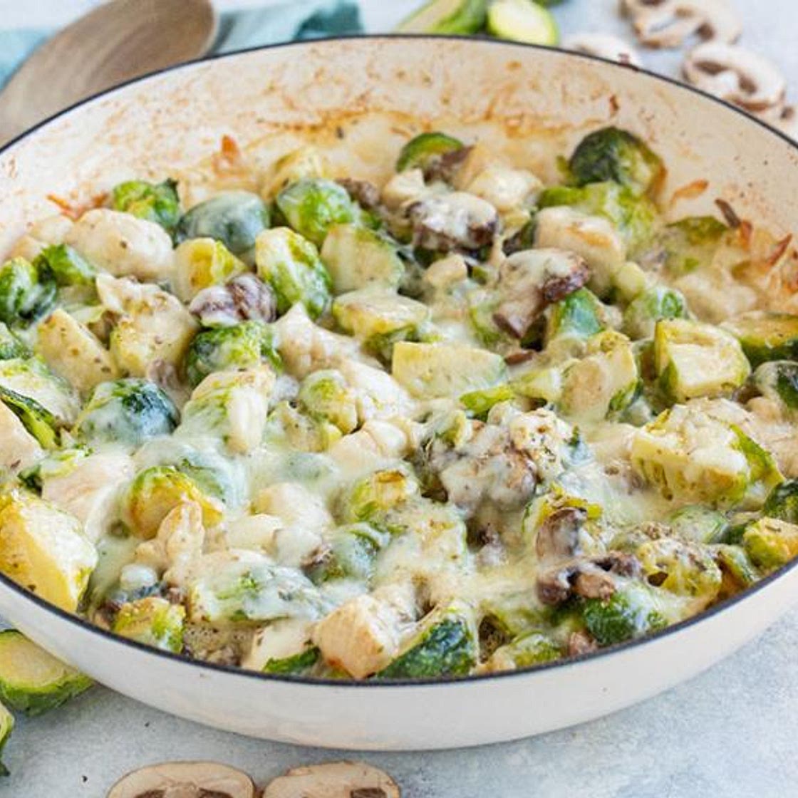 Chicken, Brussels Sprouts & Mushroom Bake | American Diabetes Association