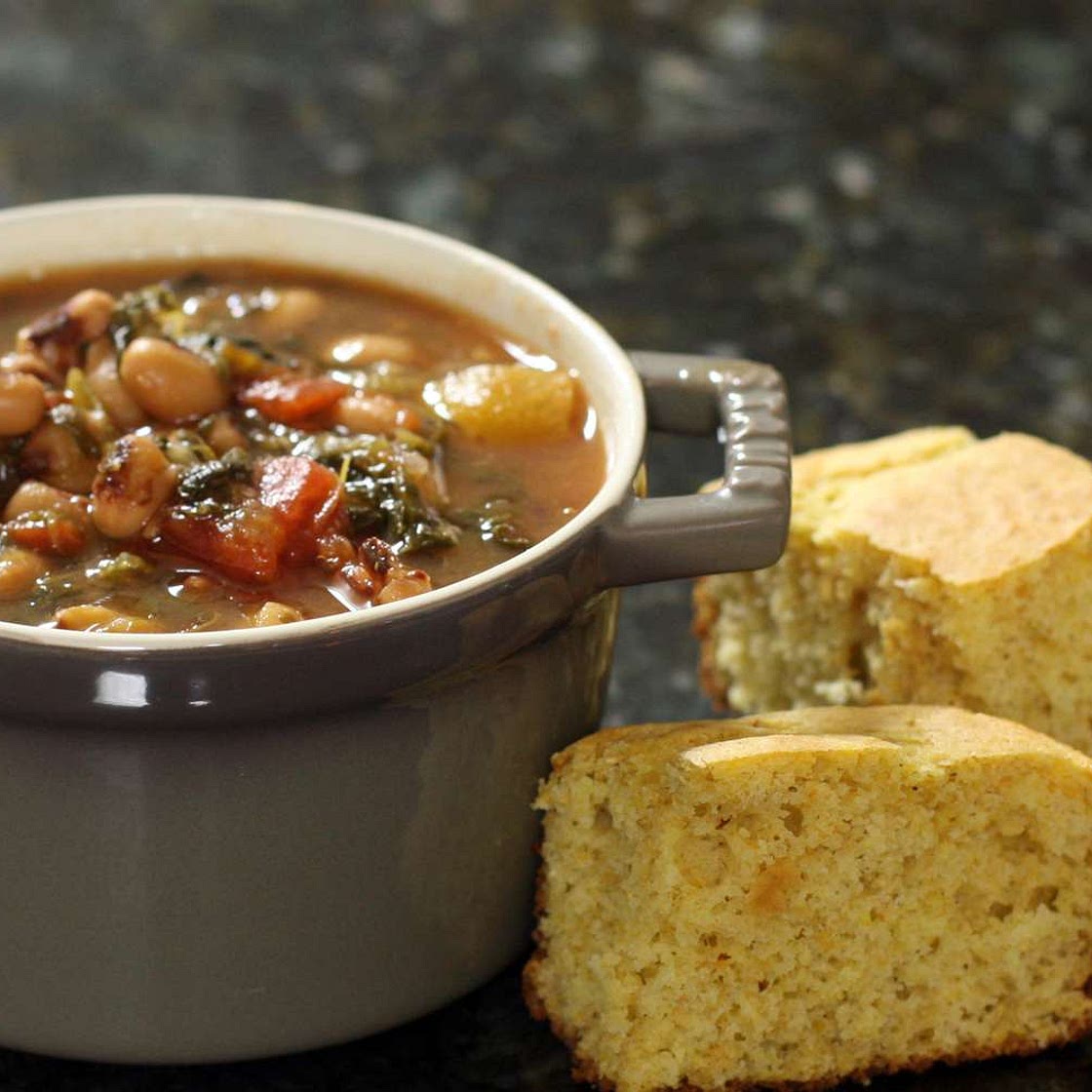 Black-Eyed Peas and Greens Soup