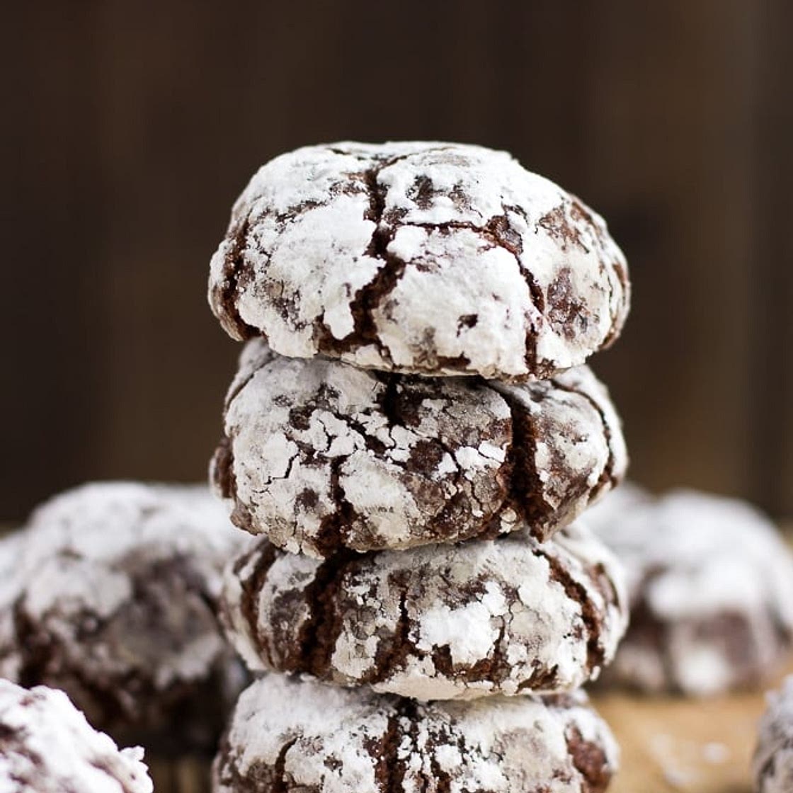 Vegan Chocolate Crinkle Cookies