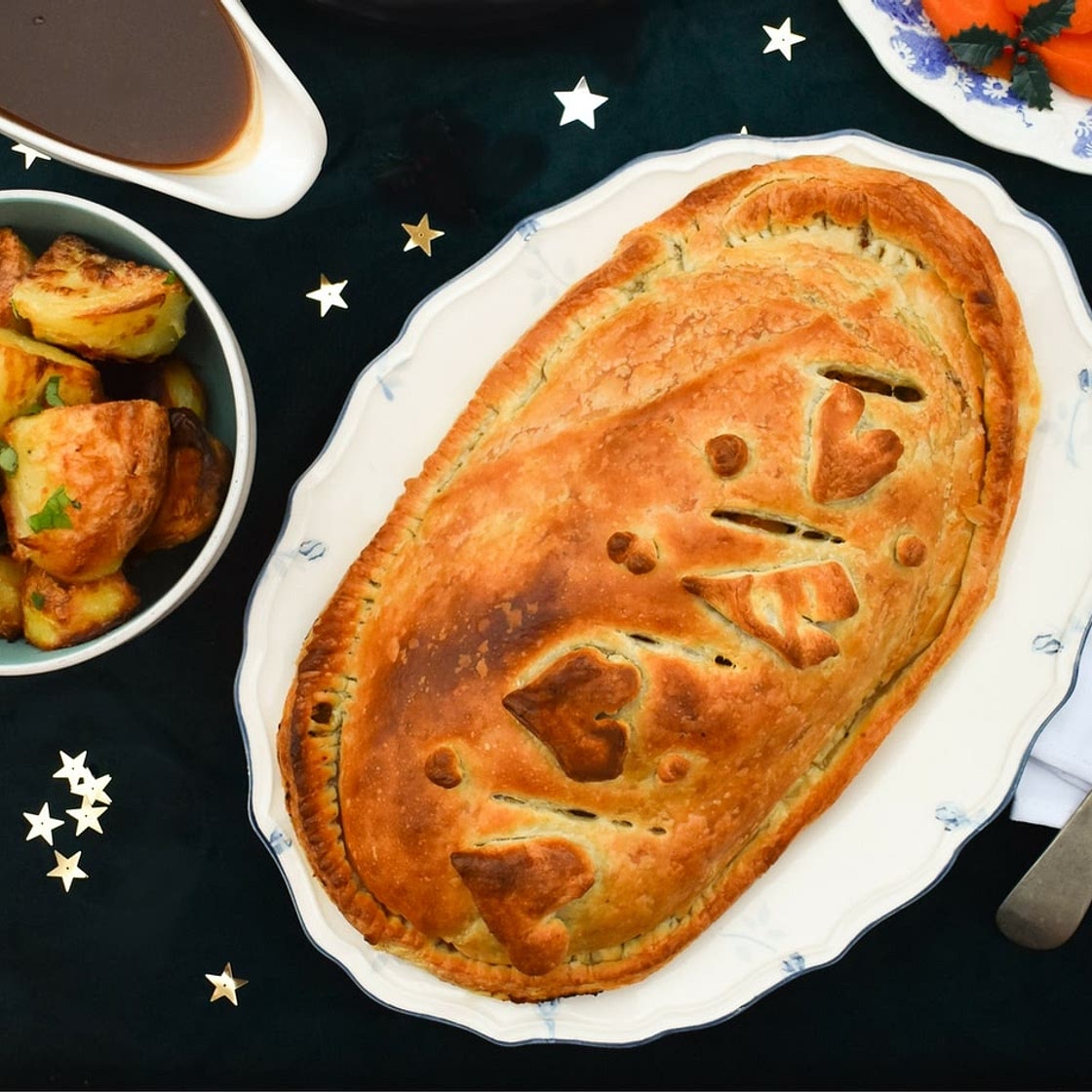 Vegan Butternut Squash Wellington with Lentils & Chestnuts