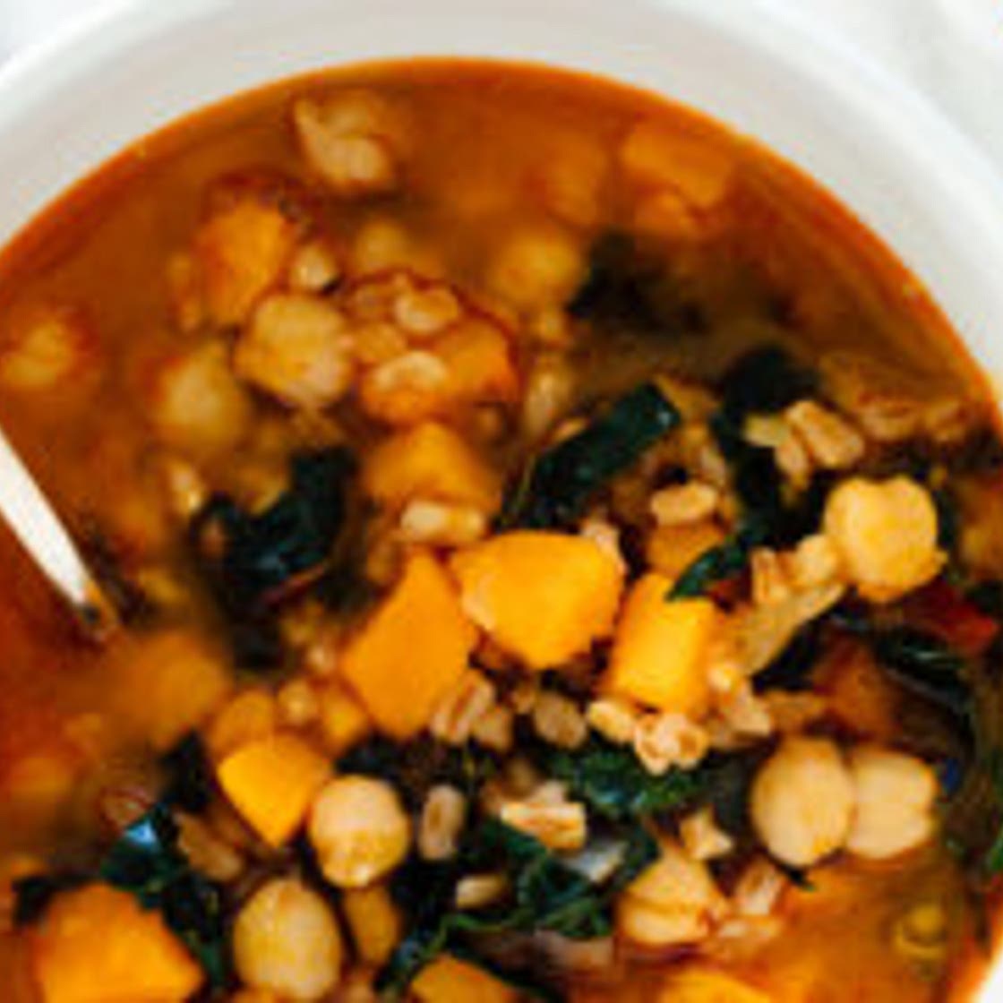 Vegan Sweet Potato, Kale and Chickpea Soup
