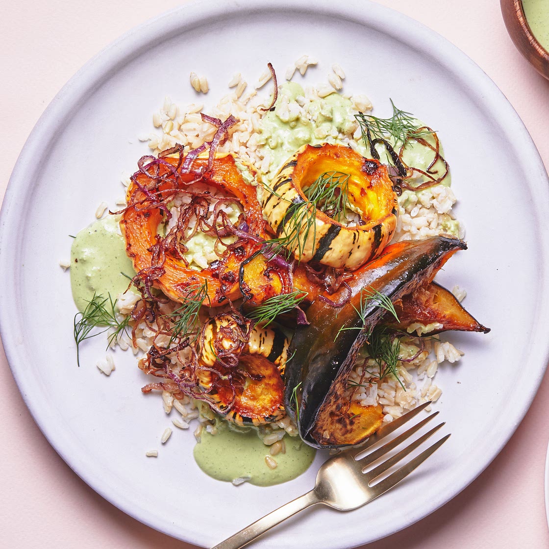 Squash With Yogurt Sauce and Frizzled Onions