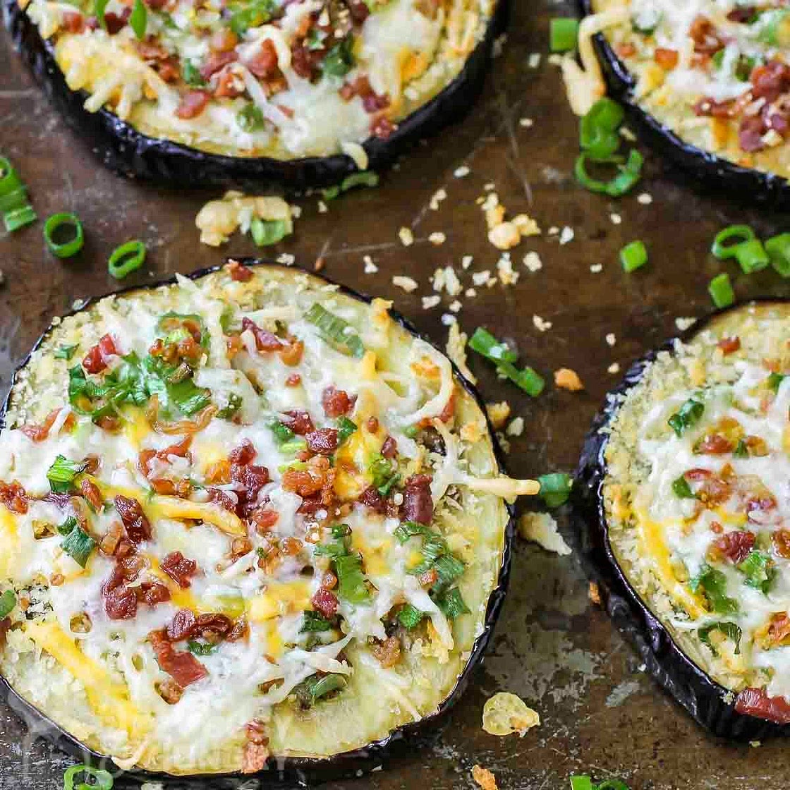 Loaded Crispy Baked Eggplant Recipe