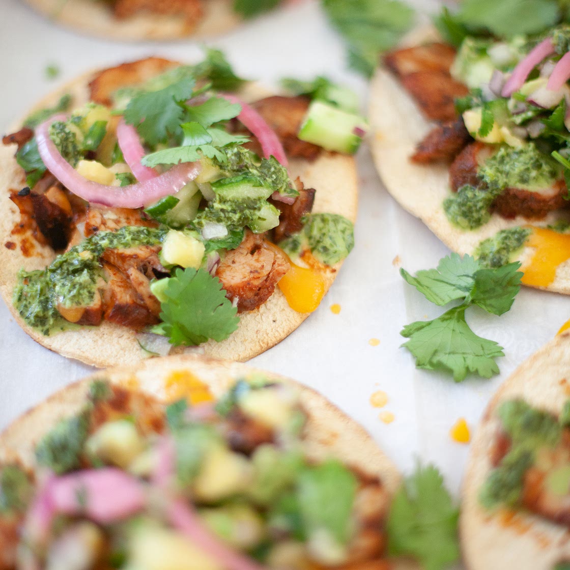 Quick BBQ Pork and Pineapple Tostadas