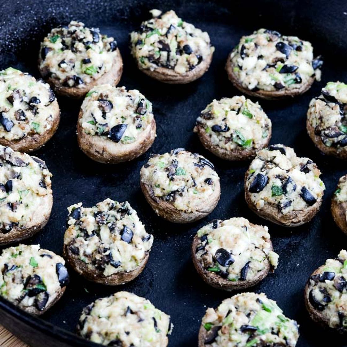 Keto Stuffed Mushrooms with Olives and Feta