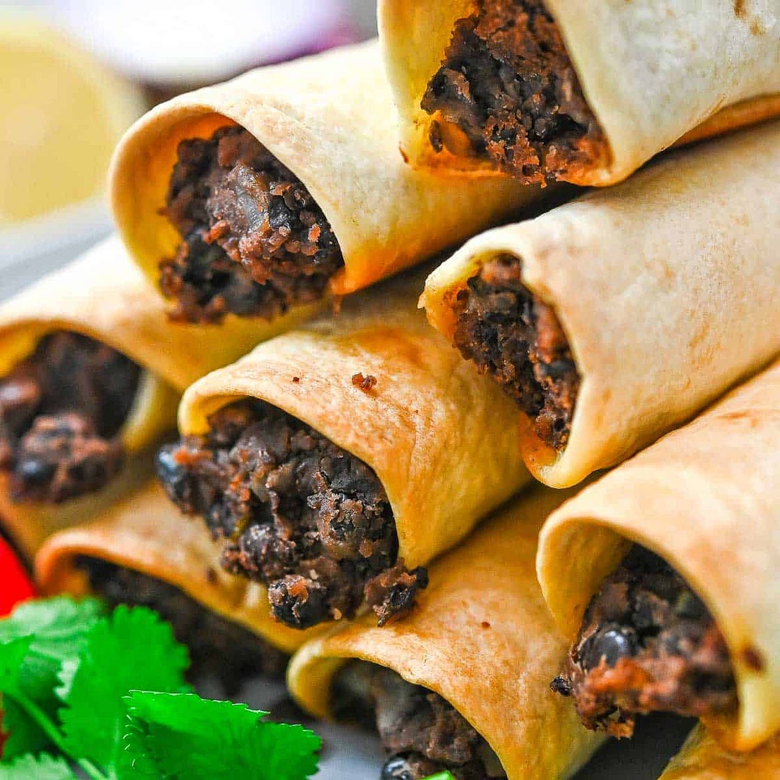 Baked Black Bean Taquitos