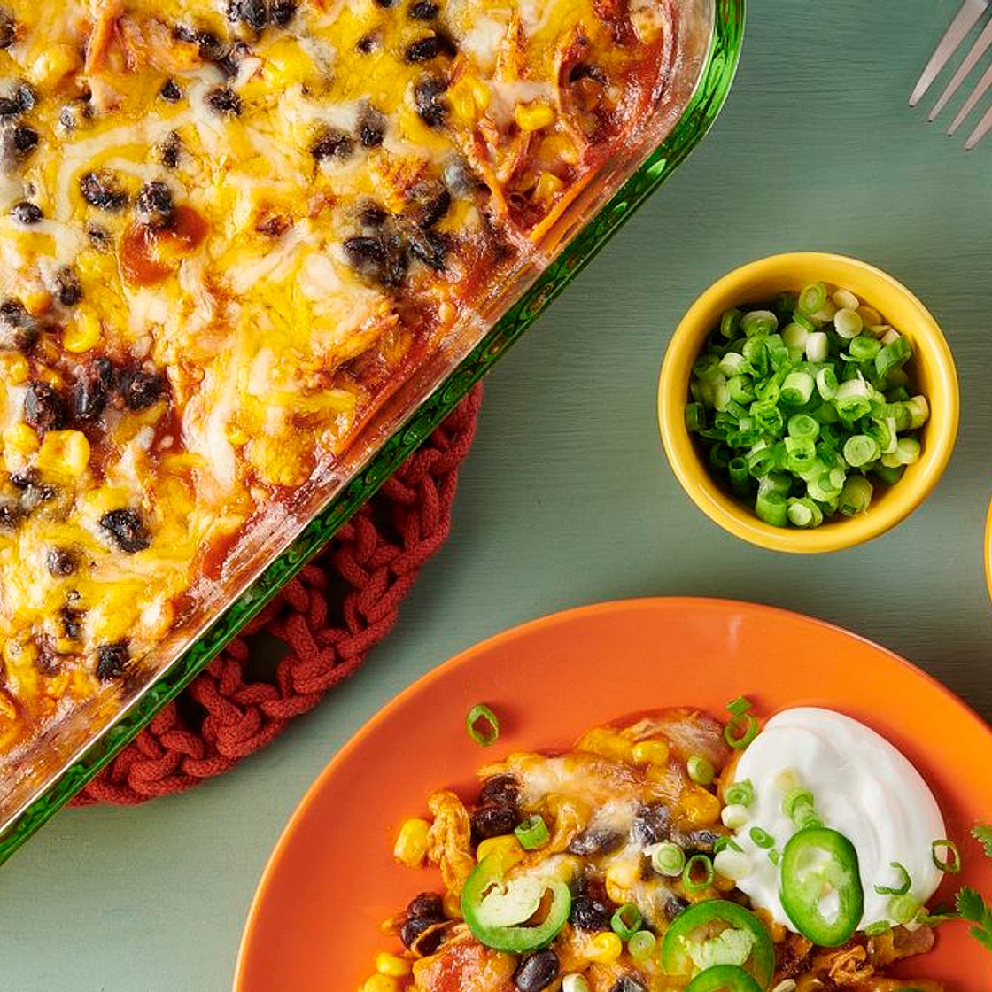 Easy Chicken and Black Bean Enchilada Casserole