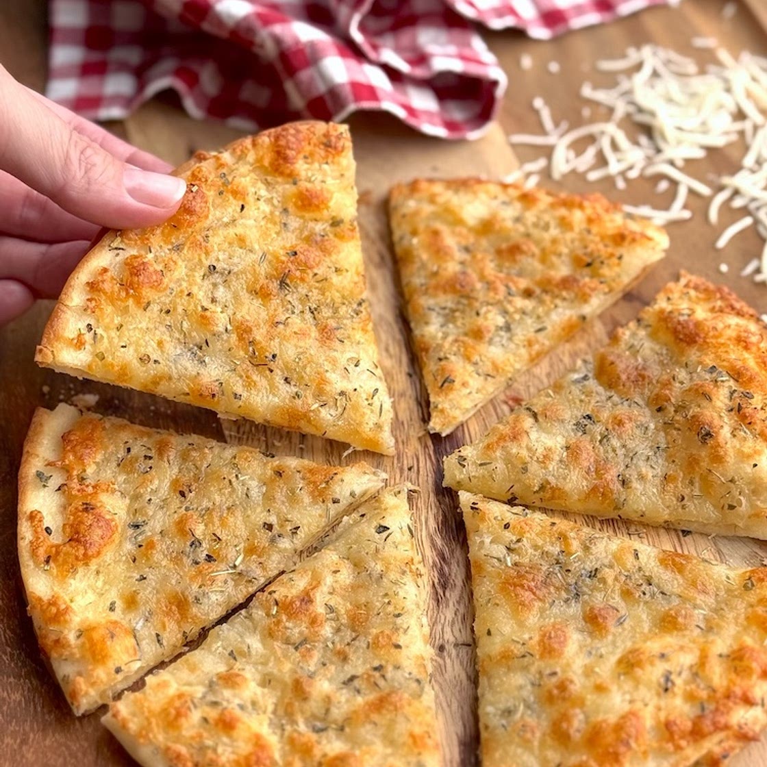 Air Fryer Cheesy Tortilla Garlic Bread