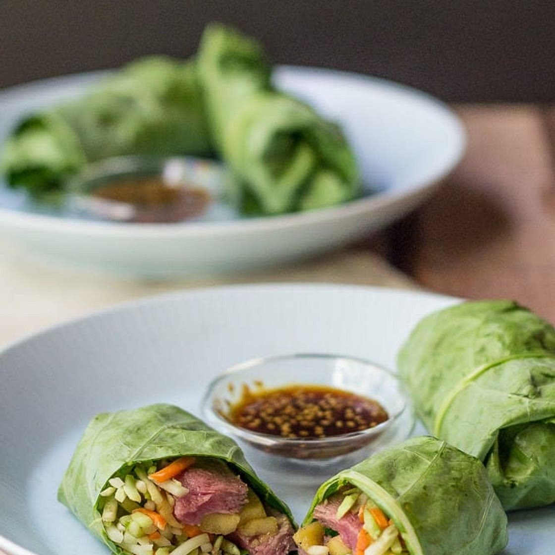 Steak and Mango Collard Wraps
