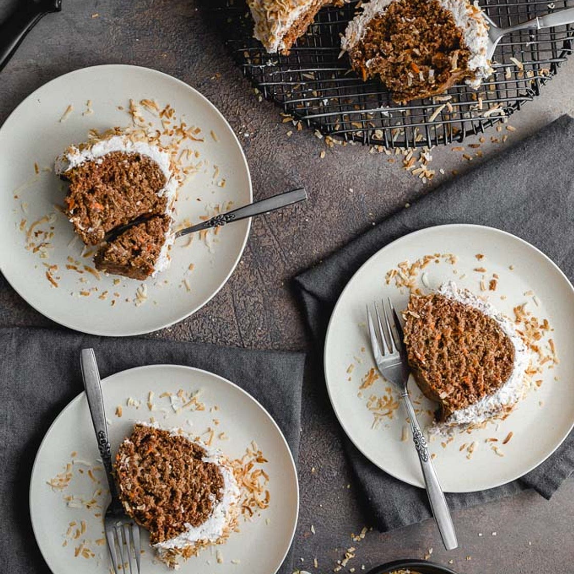 Coconut Carrot Cake (Dairy-Free, Egg-Free)